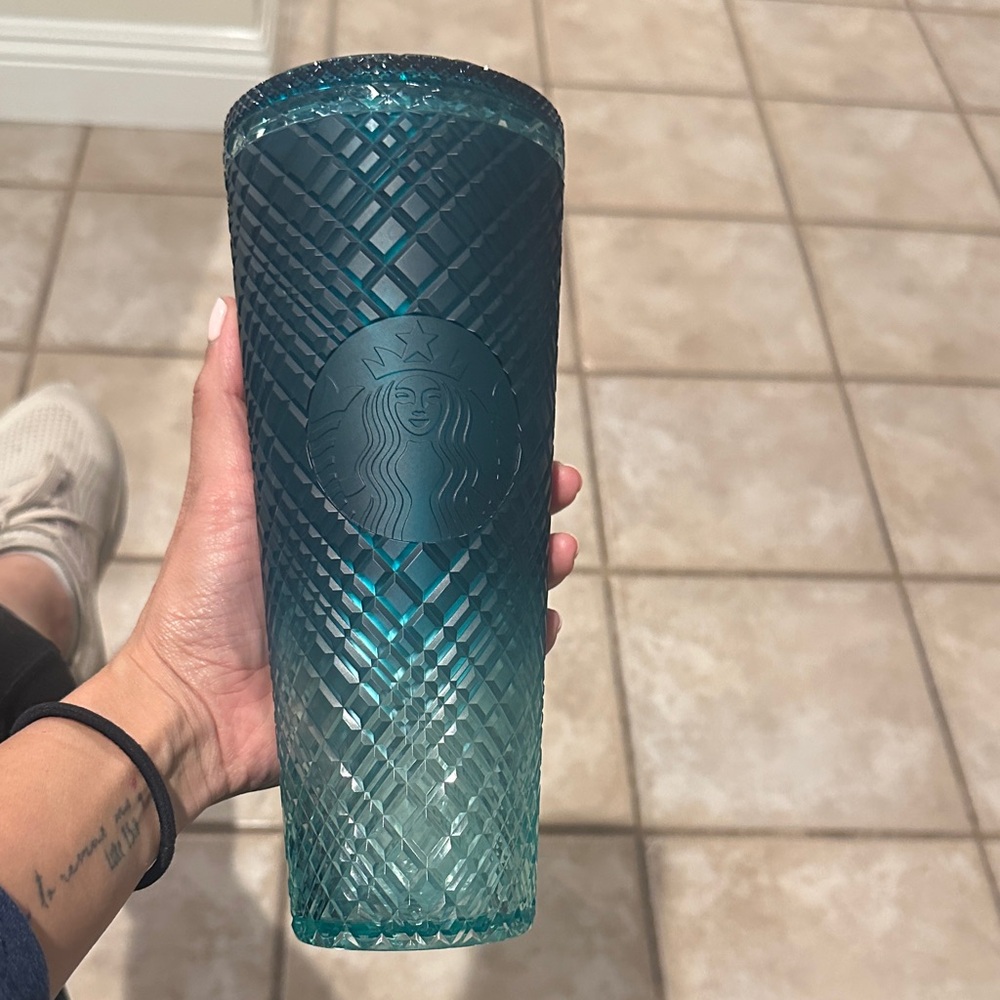 Starbucks Teal Ombre Textured Cold Cup
